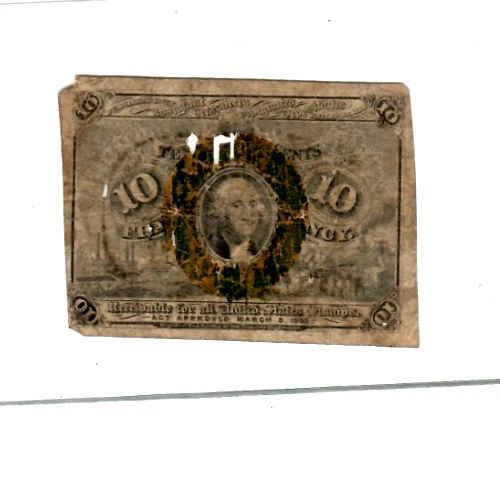 10 CENT (EITHER FR-1246 OR FR-1247) 1800'S 10 CENT (GREEN REVERSE) ROUGH & RARE! - Image 2 of 2