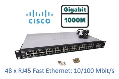 Cisco SF200-48 Smart Switch | 48x RJ45 Managed | 2x Gigabit-Combo-Uplinks
