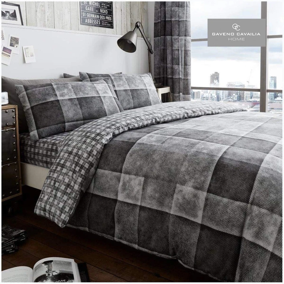 Yard Barton Gingham Check Duvet Cover Set – 100% Cotton Reversible Oxford Pil - Image 3 of 4