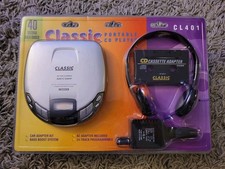 NEW Classic Portable CD Player Anti-Skip Bass Boost Car Kit NOS Headphones