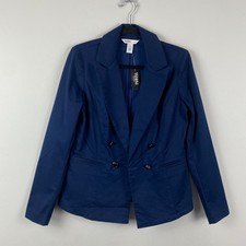 White House Black Market Outlet Double Breasted Sateen Blazer Size 6 Navy