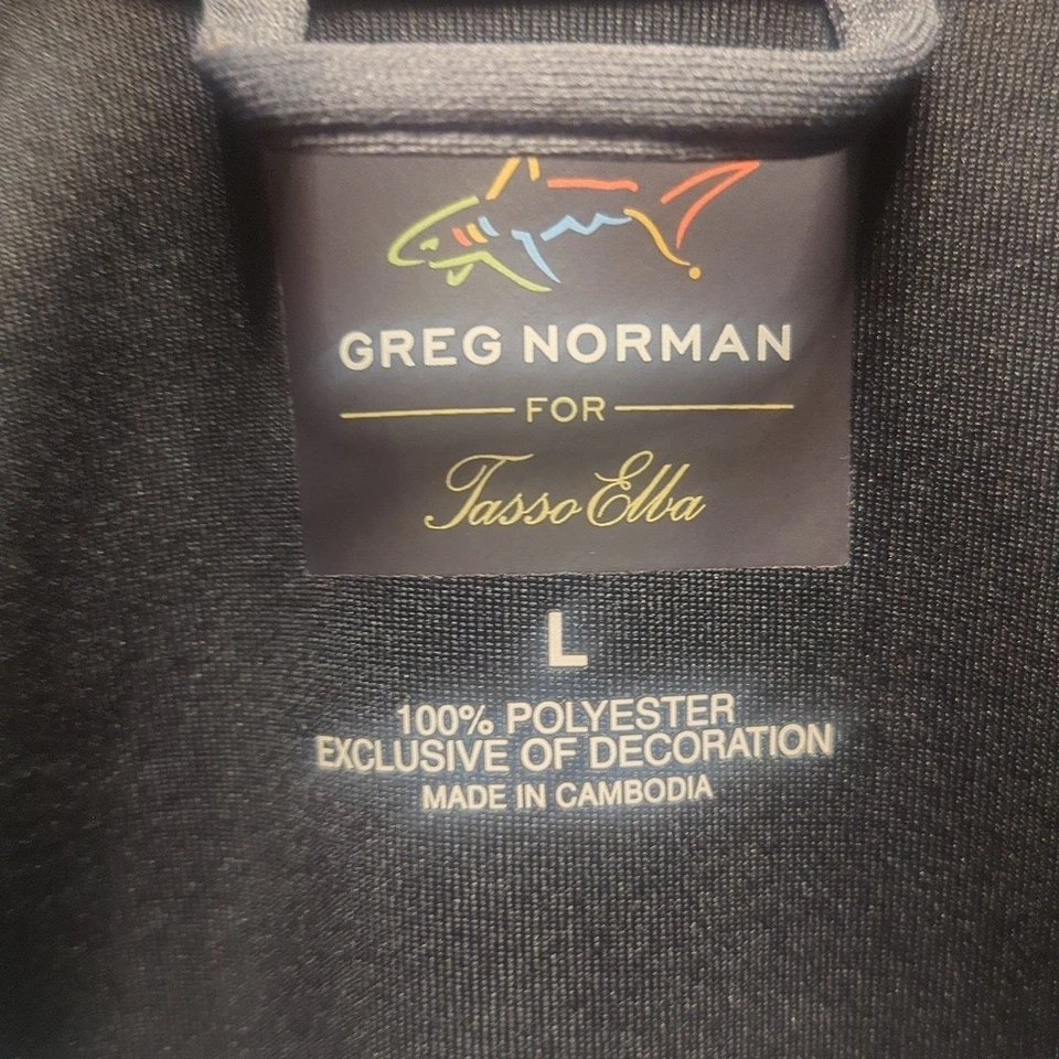 Chaleco de golf Greg Norman For Tasso Elba para hombre talla Lg gris/negro Foto 3 de 4