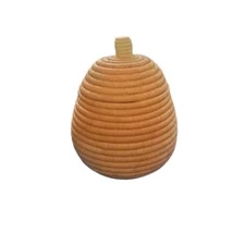Rwanda Tutsi Woven Basket Beehive Honey Pot Lid Boho Straw Handmade Coil 10"