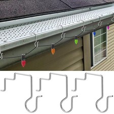 60 Pcs Christmas Gutter Light Hooks, Stainless Steel Christmas Gutter Clips, ...