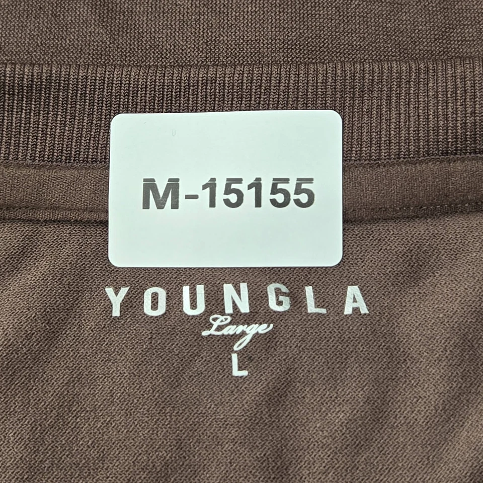 Camisa Youngla Hombre L Marrón 823 Ropa Activa Logo Manga Larga Foto 2 de 4