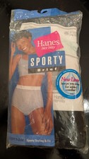 New Vtg Y2K Hanes Her Way Sporty Brief Underwear Women's Size 7, Pack Of 3, 2001