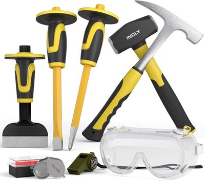 8-Piece Rock Pick & Masonry Tool Kit   3lb Sledge, 32oz Hammer & Chisels