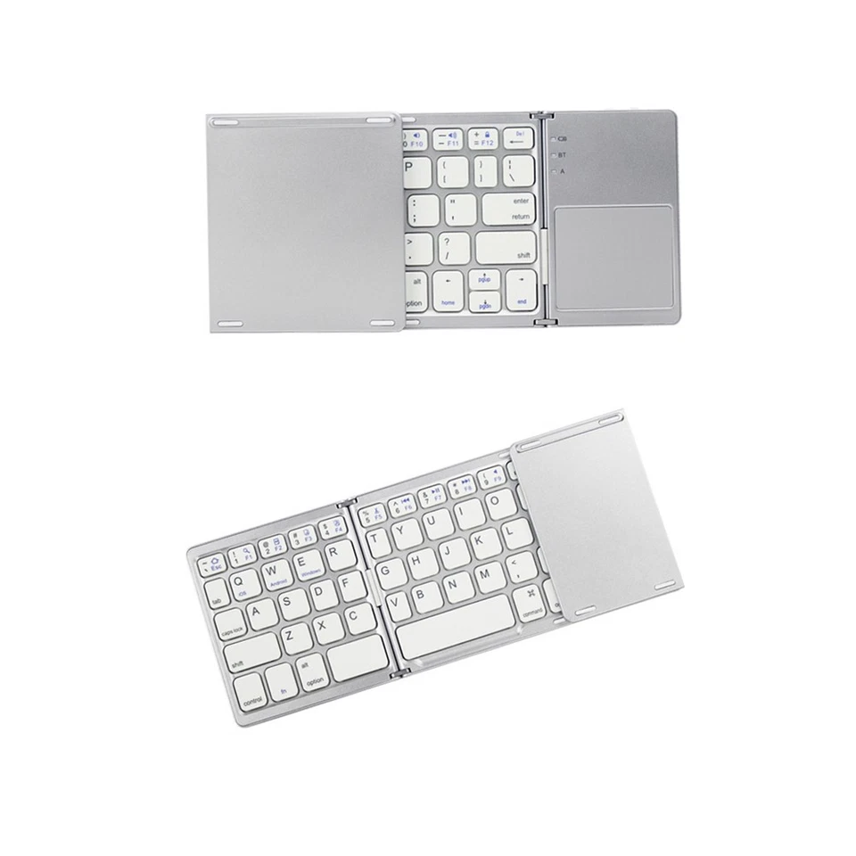 Foldable BT keyboard, BT and USB wired rechargeable portable wireless keyboard - Image 2 of 4