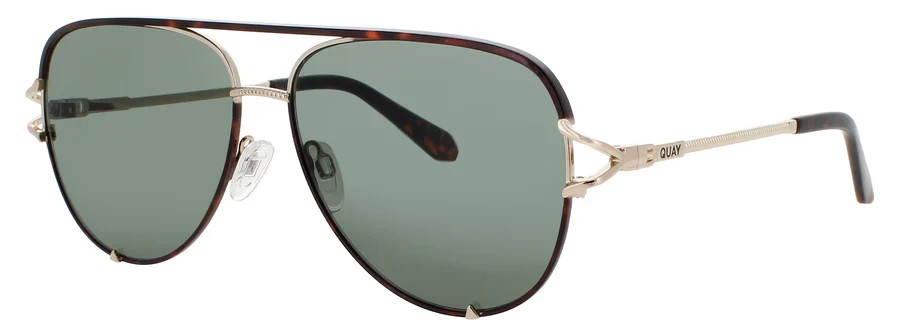 Authentic QUAY High Key Twist Tortoise Green Aviator Sunglasses New