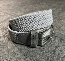 Ghost Golf Men's Braided Weaved Stretch Belt Size 44" Light Gray Sporty