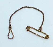 Vintage 9 ct GOLD Safety Chain for Brooch with clasp each end