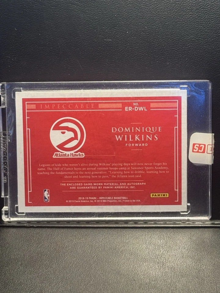 🔥2018-19 Panini Impecable Dominique Wilkins Parche Automático 3/5 Foto 2 de 3