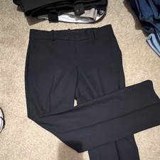 Ann Taylor Women's Black Flat Front Solid Dress Pants Regular Size 8