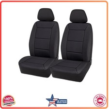 Auto Drive 2 Piece Memory Foam Low Back Car Seat Cover Set Black Universal Fit