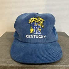 Vintage Kentucky Wildcats UK Corduroy Snapback Hat Blue Big Cat NCAA