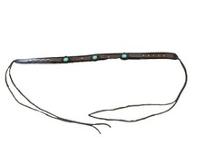 Ladies Western Cowboy Hat Band With Turquoise Stones And Metal Studs