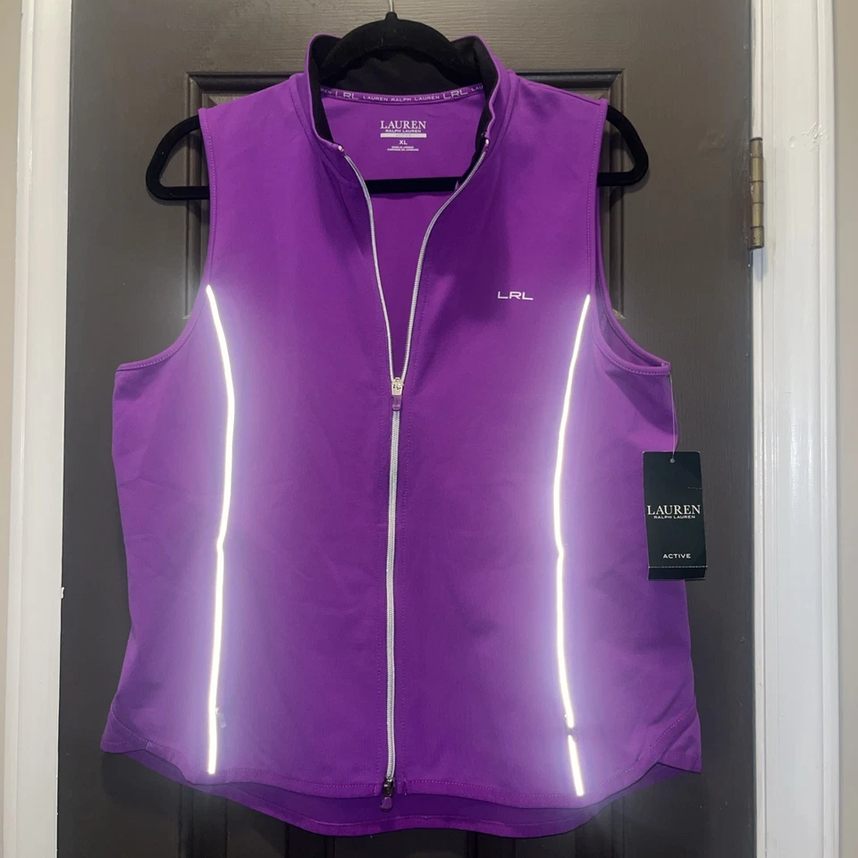 Chaleco activo Lauren Ralph Lauren LRL para mujer X- grande púrpura cremallera completa ropa deportiva Foto 2 de 4