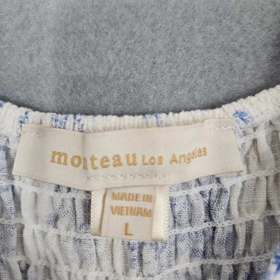 Maxi Vestido Monteau L Mezcla de Lino Romántico Floral Calado Foto 2 de 4