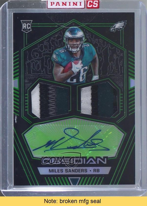 2019 Panini Obsidian Electric Etch Green 19/50 Miles Sanders Auto RC READ ow1