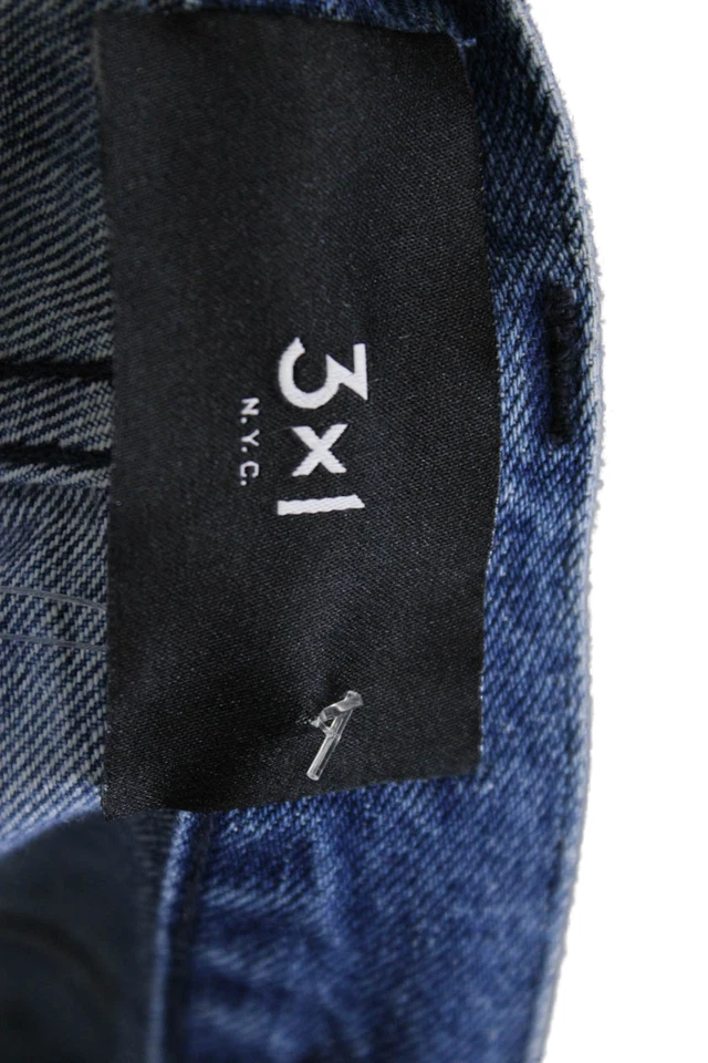 Pantalones de mezclilla 3x1 NYC para mujer cintura alta angustia cinco bolsillos botón mosca talla 27 Foto 4 de 4