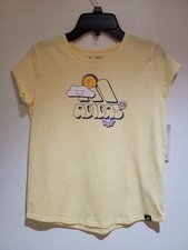 NEW Adidas Shirt Youth Girls Medium 10-12 Yellow Graphic NWT 14x22