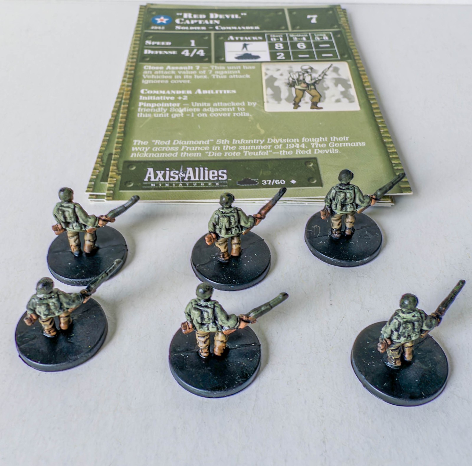 1x Red Devil Captain 37/60 1939-1945 Axis & Allies Miniatures