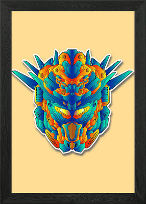 Farbverlauf Farbverlauf Cyborg gerahmtes Wandbild Poster Leinwanddruck Bild