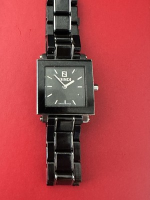 Stainless Steel Used Fendi Watches Authentic Fendi Black Dial
