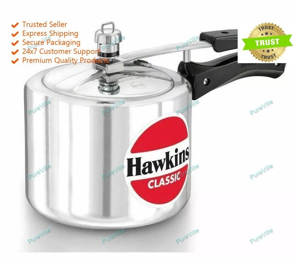 Hawkins New Classic Pressure Cooker 3 Liters Aluminum Silver Color Best Gift