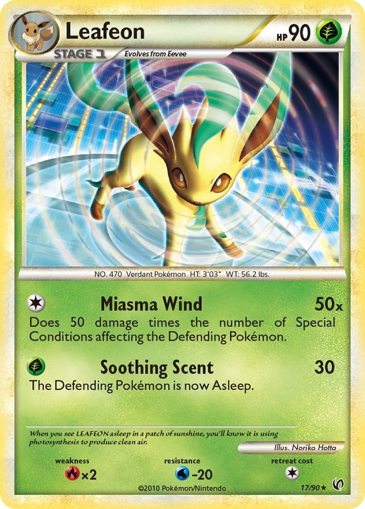 Leafeon (17/90) Rare NM UD Undaunted Pokemon TCG