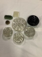 Vintage Flower Frogs-lot Of 7 Metal And Glass Frogs For Bouquet Arranging