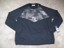 FILA Reza Sweatshirt Mens XL Black Camo Crewneck Kangaroo Pocket Spell Out NWT