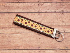 Sunflower / Sunflowers Wrist Keyfob / Wristlet Keychain