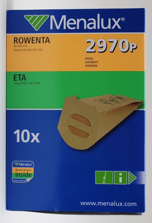 Menalux 2970P 10x vacuum cleaner dust bags Singer AP129 Johnson Clio Rowenta RH5