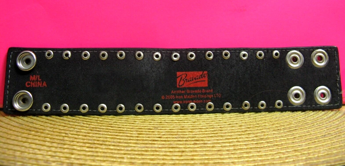 IRON MAIDEN OFFICIAL 2005 LEATHER WRISTBAND FC ITEM 41