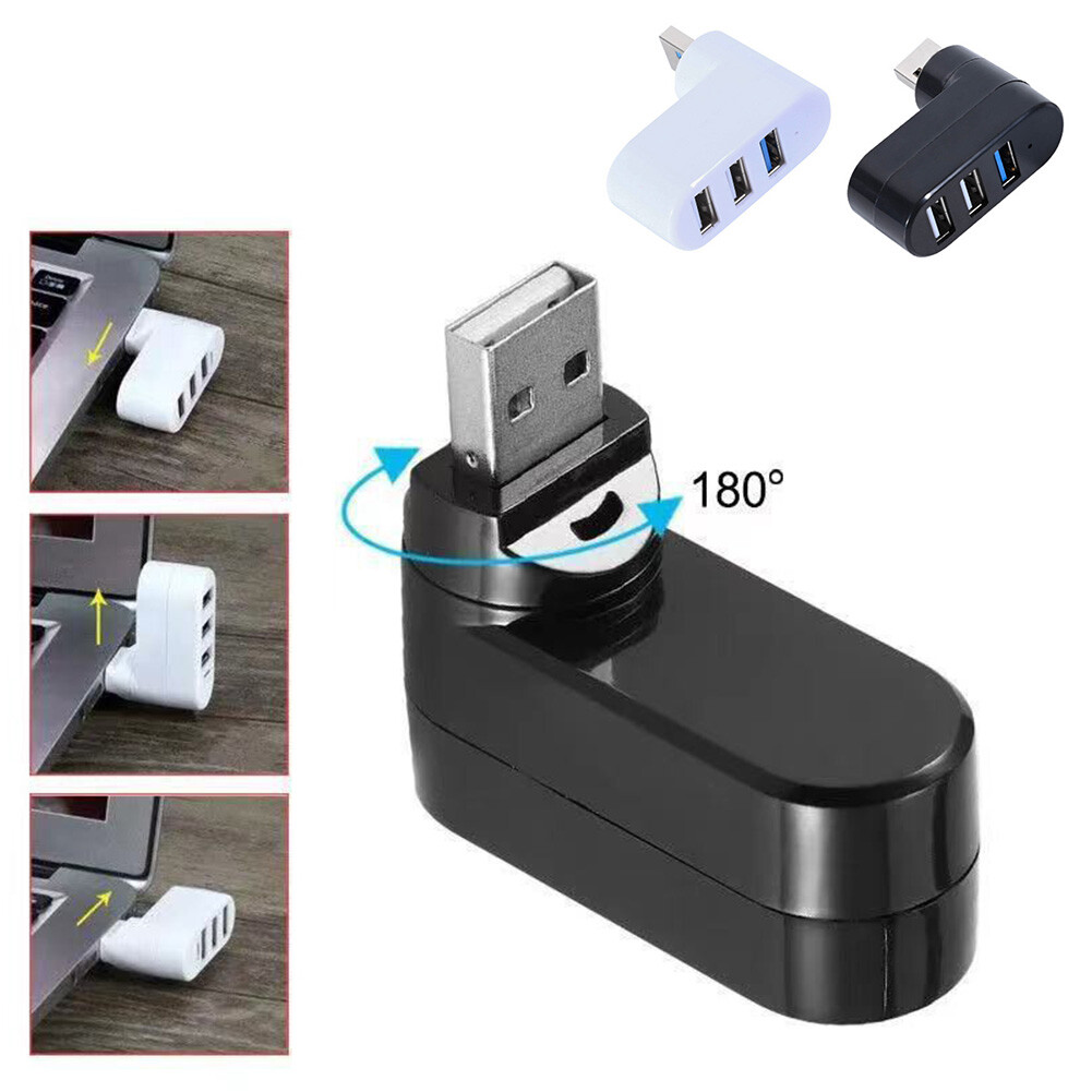4-Port Rotatable USB 2.0 Hub with Multi-Splitter Function