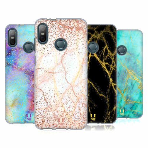 HEAD CASE DESIGNS GLITTERY MARBLE PRINTS GEL CASE & WALLPAPER FOR HTC PHONES 1 - Picture 1 of 12