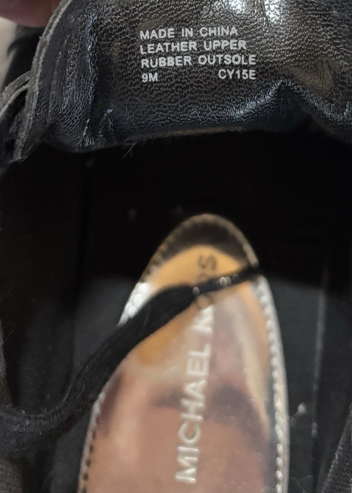 Michael Kors Womens MK black / silver Leather Casual Sneakers Size 9 - Image 4 of 4