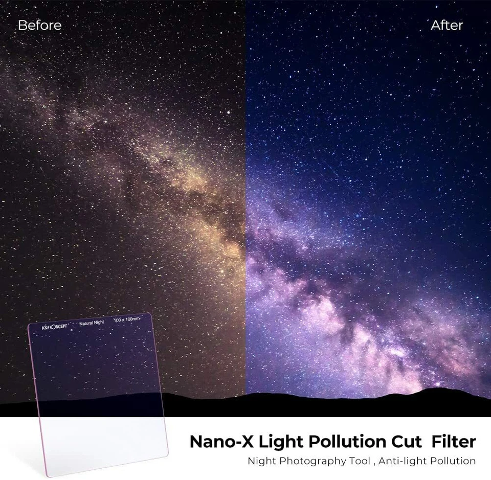 K&F Concept 100 x100mm Square Light Pollution Natural Night Filter for Sky Star - Image 2 of 4