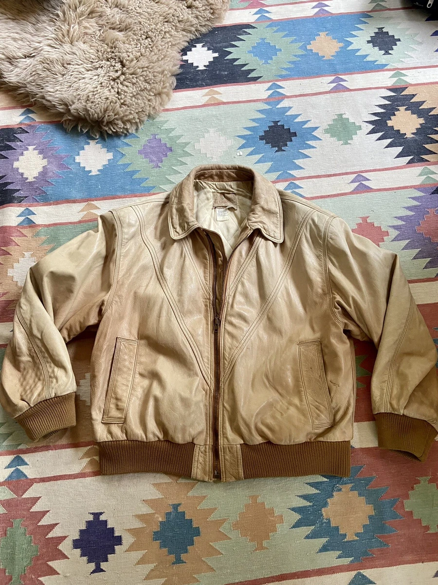 vintage 50's gucci leather bomber jacket men's 50 XL | eBay