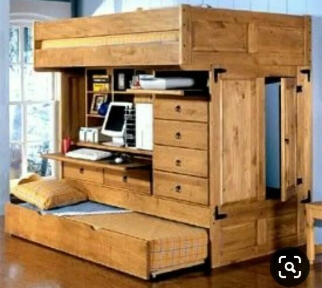 full bed bunk with desk