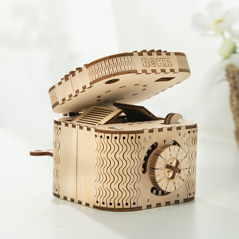 ROKR 3D Wooden Puzzle Treasure Box Unique Model Kit Mechanical