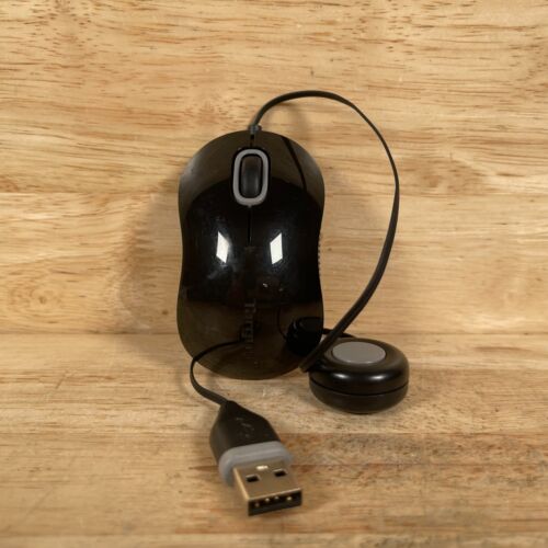 Targus PAUM7501U Gray/Black Wired USB 3-Buttons Retractable Optical Mouse For PC - Picture 1 of 3