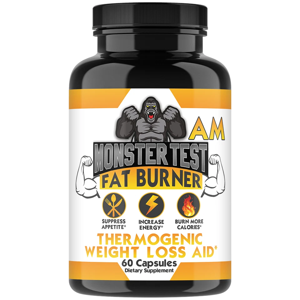 Combo de píldoras de dieta para pérdida de peso Monster Test para hombre AM día + PM noche 2 paquetes Foto 3 de 4