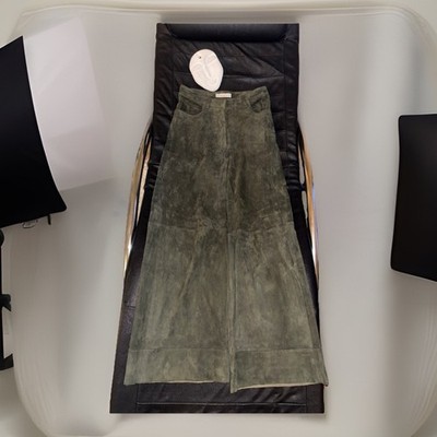 Ines& Marechal Wildlederhose 36  grün/ olive ,weites Bein ,traumschön