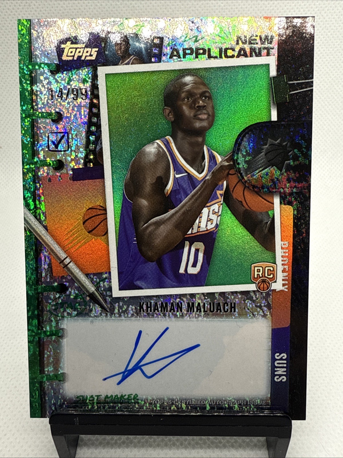 2025 Topps New Applicants Autograph Khaman Maluach Green Holo Foil (RC) 14/99