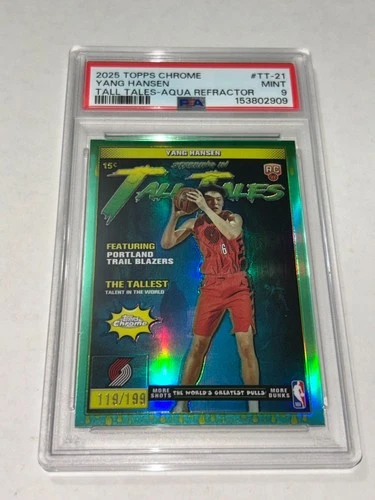 2025 Topps Chrome Yang Hansen Refractors Aqua (PSA 9)