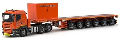 IMC MODELS - SCANIA R5 6x4 Truck with Semi Plateau 6 Axles Ba...