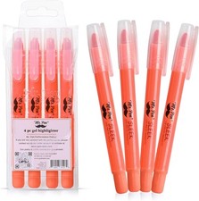 Mr. Pen No Bleed Gel Highlighter, Bible Highlighters, Pink, Pack 4 Pack, Pink