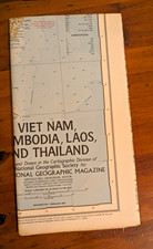 National Geographic Map Viet Nam Cambodia Laos Thailand Asia 1967